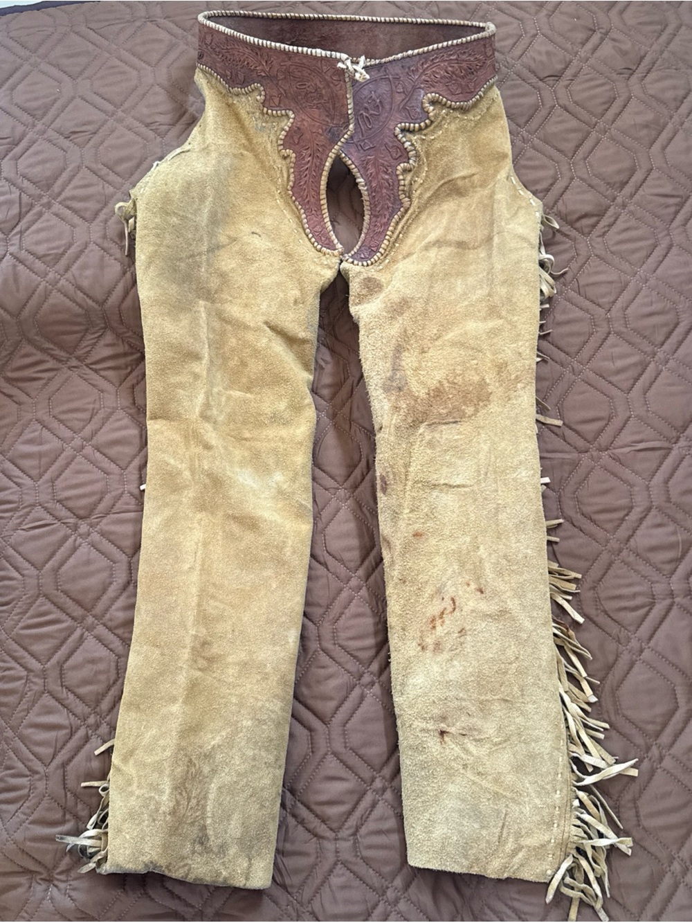 Vintage Western Cowboy Suede Leather Chaps